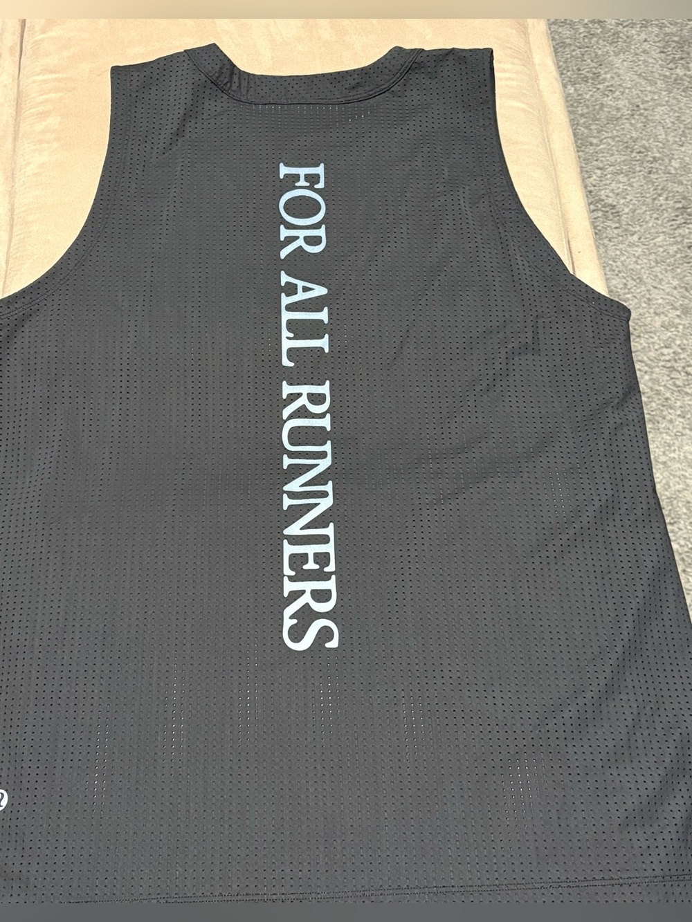 Lululemon For All Runners Black Mesh Tank